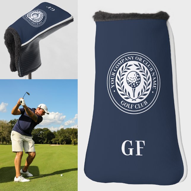 Klassischer Monogramm Individuelle Name Dunkelblau Golf Headcover (Von Creator hochgeladen)