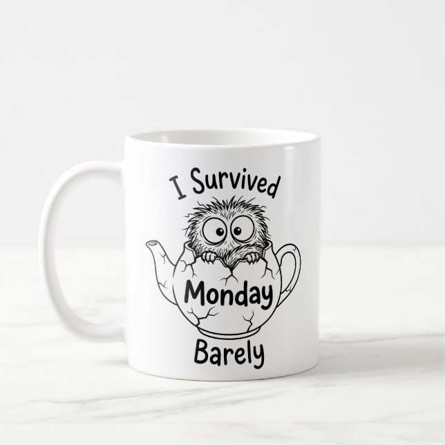 Klassischer Montag-Überlebenshumor-Becher Kaffeetasse (Links)
