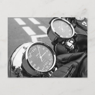 Klassischer Motorrad-Tachometer Postkarte