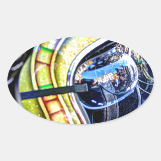 Klassischer Motorradhelm Ovaler Aufkleber