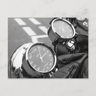 Klassischer Motorradspeedometer Postkarte