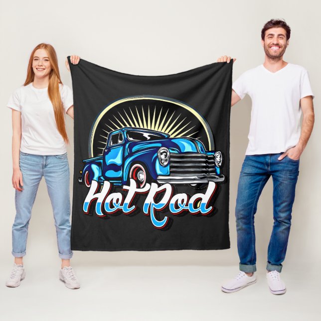 Klassischer Muskelwagen des blauen Frisierten Auto Fleecedecke (Beispiel)