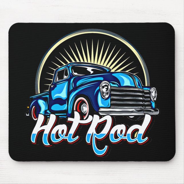 Klassischer Muskelwagen des blauen Frisierten Auto Mousepad (Vorne)