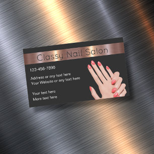 Klassischer Nagelbeauty Salon Magnetische Visitenk Visitenkarte