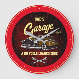 Klassischer Name der Low Rider Garage Slogan Black Große Wanduhr