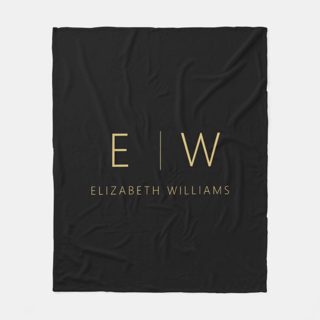Klassischer Name der Minimalistischen Schwarz-Gold Fleecedecke (Vorderseite)