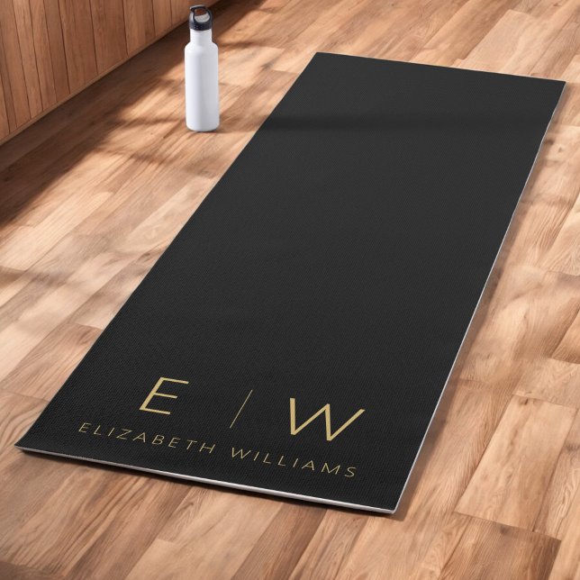 Klassischer Name der Minimalistischen Schwarz-Gold Yogamatte (Von Creator hochgeladen)