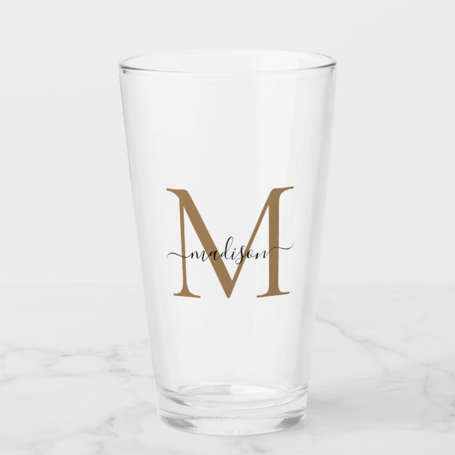 Klassischer Name der Schwarzen Gold Monogram, Eleg Glas (Vorderseite)