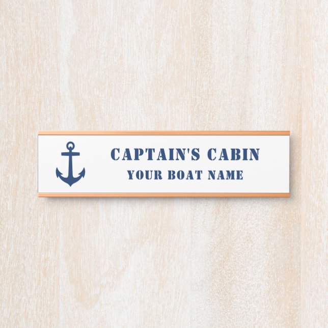 Klassischer Name des Anchor Kapitän und des Bootes Türschild (Vorderseite )