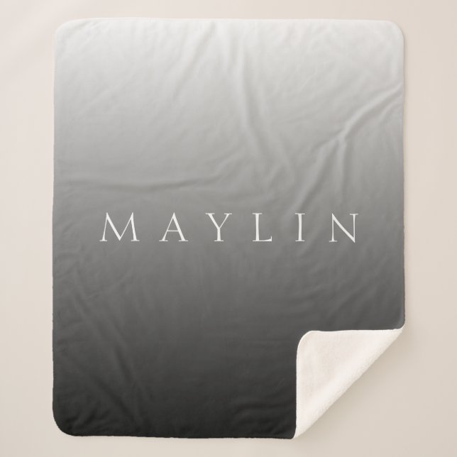 Klassischer Name oder Wort | Gradient Gray Sherpadecke (Vorderseite)