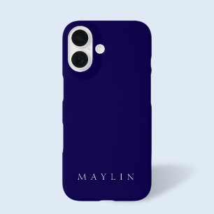 Klassischer Name oder Wort   Purplish Dark Blue iPhone 16 Hülle