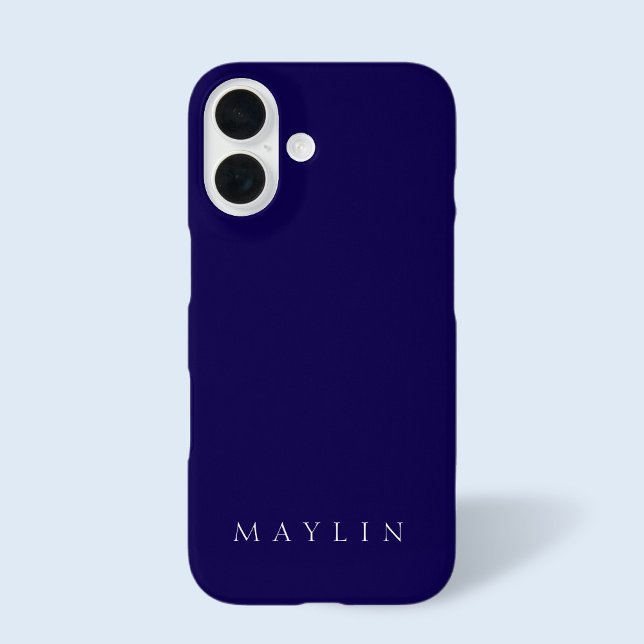 Klassischer Name oder Wort | Purpur Dunkelblau iPhone 16 Hülle (Von Creator hochgeladen)