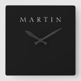 Klassischer Name (oder Wort) | Schwarz/Weiß Quadratische Wanduhr