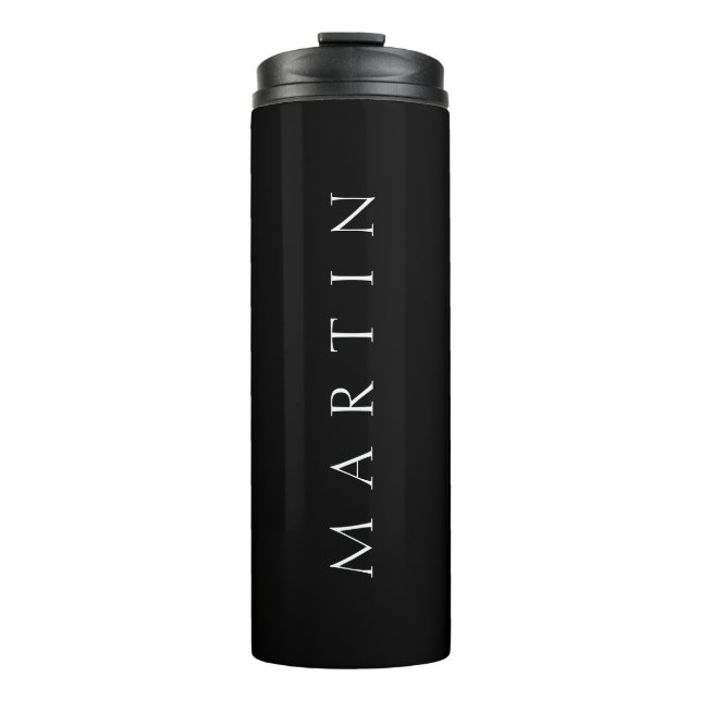 Klassischer Name (oder Wort) | Schwarz/Weiß Thermosbecher (Vorderseite)