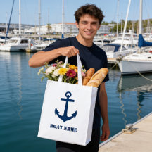 Klassischer nautischer Anker mit Ihrem Bootsnamen,