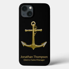 Klassischer, nautischer Goldanker auf schwarz Case-Mate iPhone Hülle