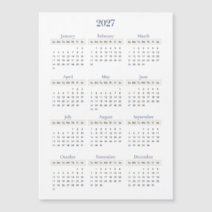 Klassischer Navy 2027 Kalender   Jede Hintergrundf Magnetkarte