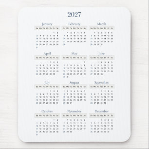 Klassischer Navy 2027 Kalender Jede Hintergrundf Mousepad