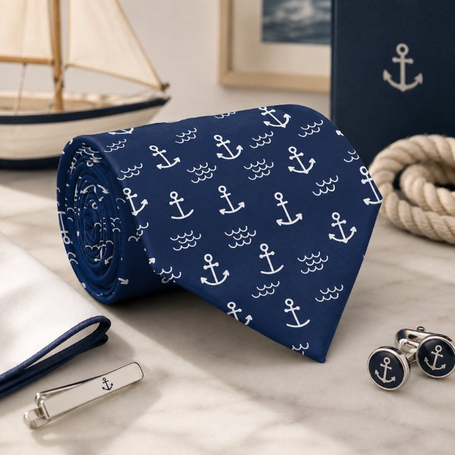 Klassischer Navy-Anker  Krawatte (Von Creator hochgeladen)