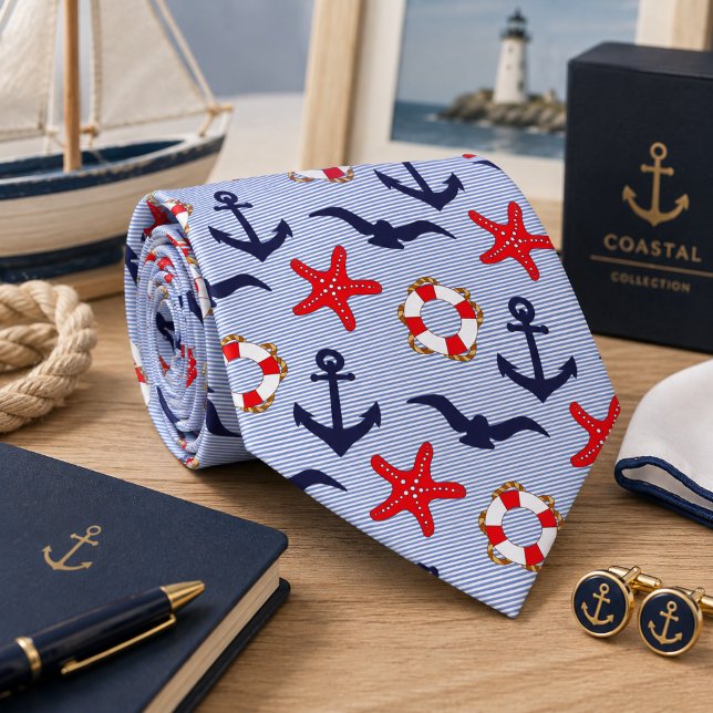 Klassischer Navy-Anker  Krawatte (Von Creator hochgeladen)