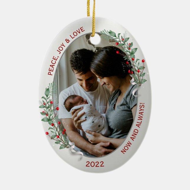 Klassischer Neugeborener 1. Weihnachtsgeburten Pfl Keramik Ornament (Hinten)