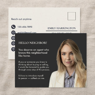 Klassischer neutraler Immobilienmakler-Einführungs Postkarte