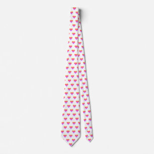 Klassischer Niedlich Chic Regenbogen Ombre Hearts  Krawatte