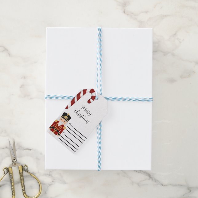 Klassischer Nussknacker Weihnachten Geschenkanhänger (Mit Garn)