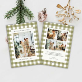 Klassischer Olive Gingham Karo 5 Foto Weihnachten