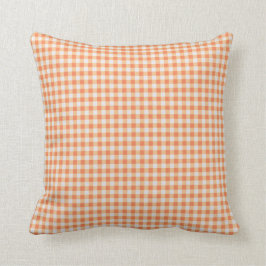 Klassischer orange Picknick-Gingham Kissen