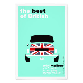 Klassischer Original Mini Cooper minimalistischer  Fotodruck
