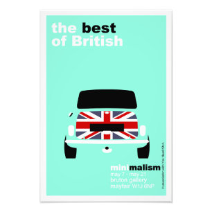 Klassischer Original Mini Cooper minimalistischer Fotodruck