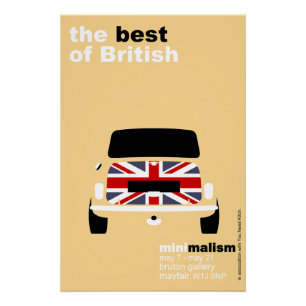 Klassischer Original Mini Cooper minimalistischer Poster