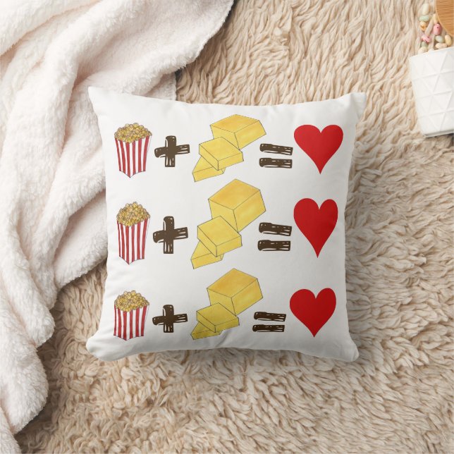 Klassischer Pairing Popcorn + Butter = Liebe Herz Kissen (Decke)