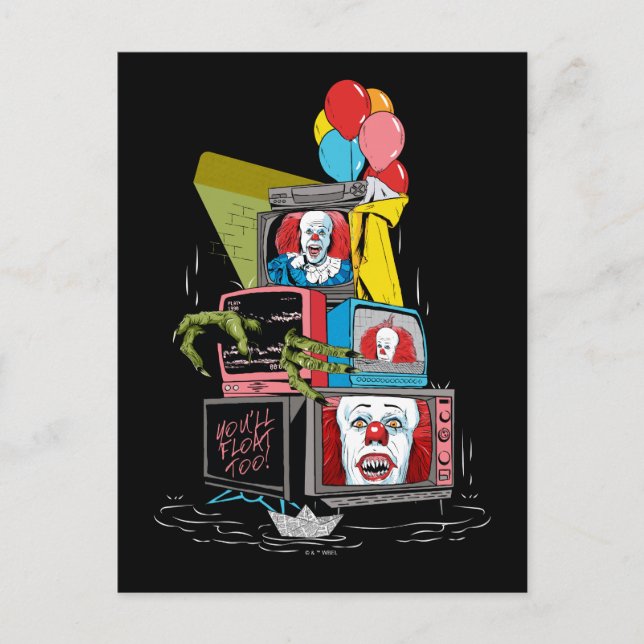 Klassischer Pennywise-TV-Stack - Sie werden auch s Postkarte (Vorderseite)