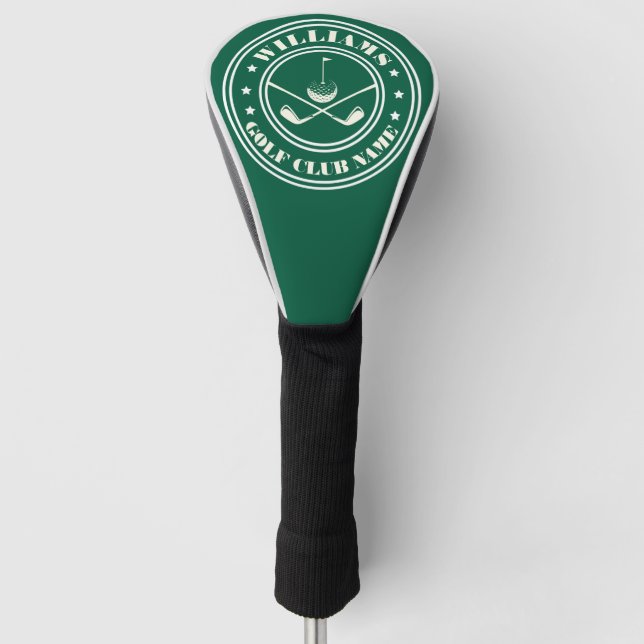 Klassischer Personalisierter Golfclub Name Golf Headcover (Vorderseite)