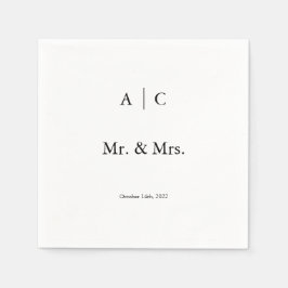 Klassischer Personalisierter Hochzeitscocktail Nap Serviette