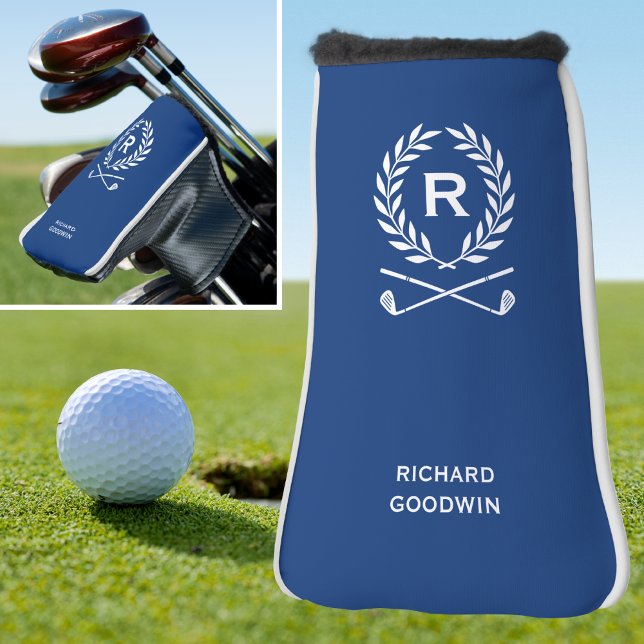 Klassischer Personalisierter Monogramm Name Blue P Golf Headcover (Von Creator hochgeladen)