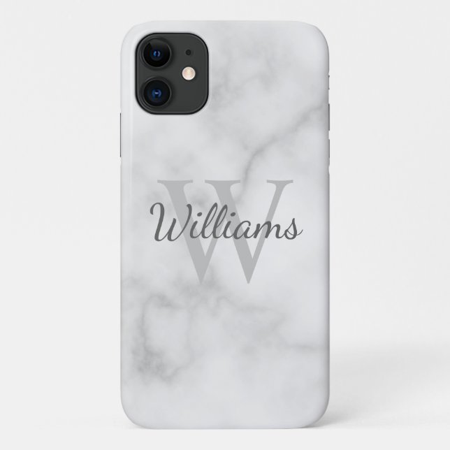Klassischer Personalisierter Monogramm- und Namens Case-Mate iPhone Hülle (Rückseite)