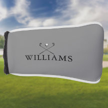 Klassischer Personalisierter Name Golfklubs Grau
