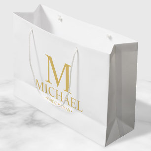 Klassischer Personalisierter Trauzeuge aus Weiß un Große Geschenktüte