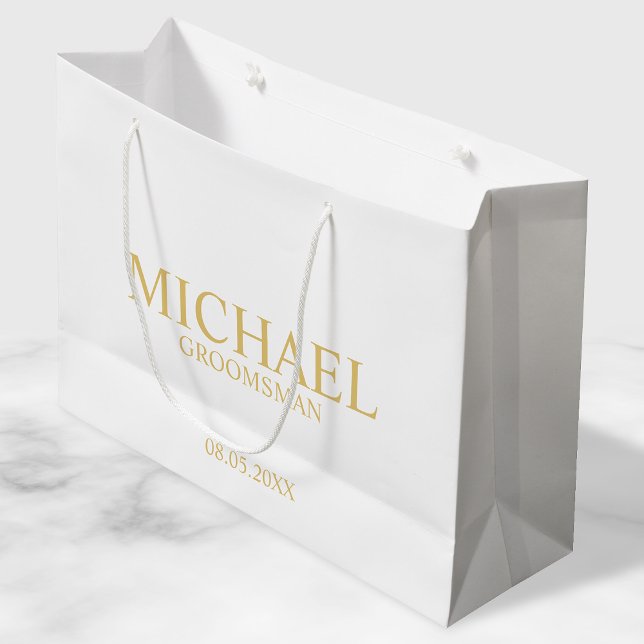 Klassischer Personalisierter Trauzeuge aus Weiß un Große Geschenktüte (Von Creator hochgeladen)