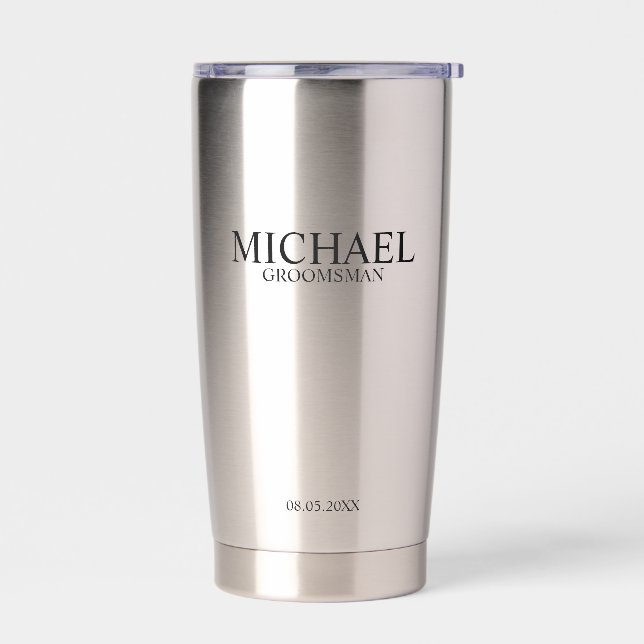 Klassischer Personalisierter Trauzeuge Thermobecher (Links)