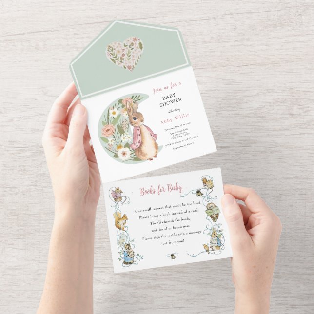 Klassischer Peter die Kaninchendusche All In One Einladung (Abreißen)