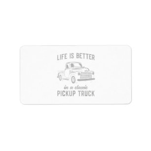 Klassischer Pickup-Truck-Typ Vintage Adressaufkleber