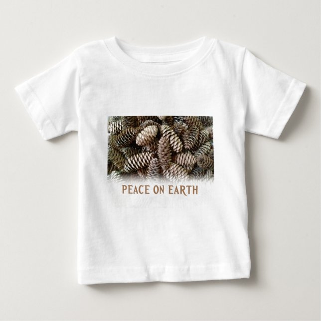 Klassischer Pine Cone Weltfrieden Baby T-shirt (Vorderseite)