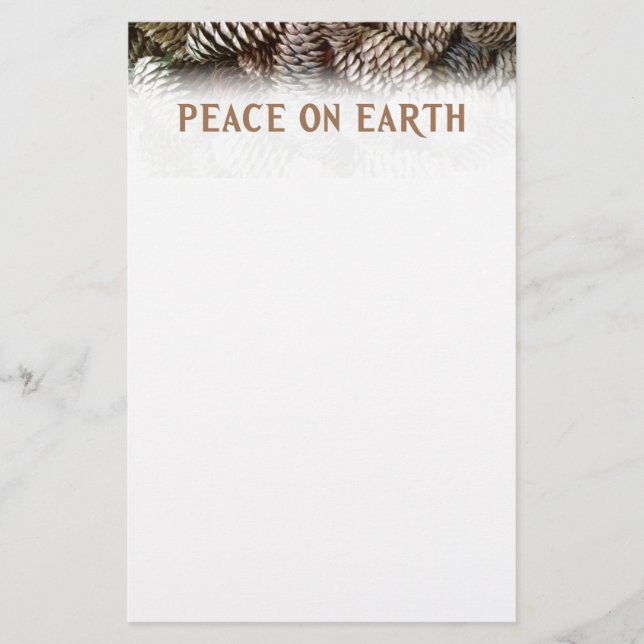 Klassischer Pine Cone Weltfrieden Briefpapier (Vorderseite)