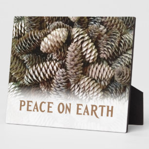 Klassischer Pine Cone Weltfrieden Fotoplatte
