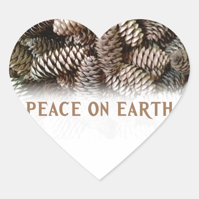 Klassischer Pine Cone Weltfrieden Herz-Aufkleber (Vorderseite)