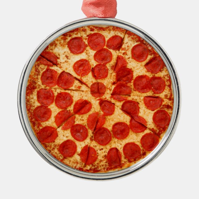 klassischer Pizzaliebhaber Ornament Aus Metall (Vorne)